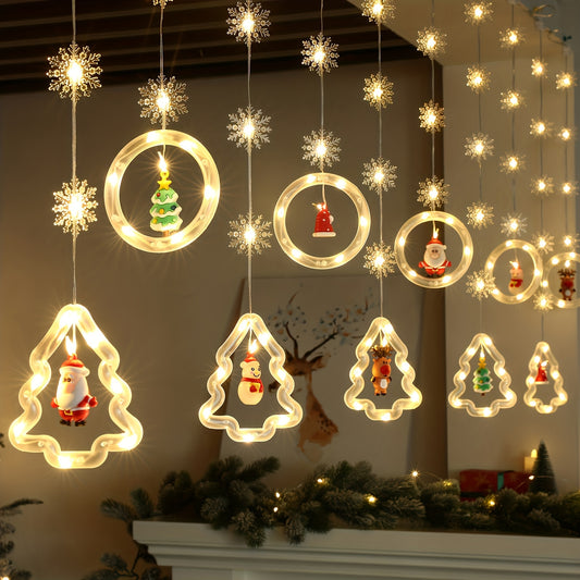 Snowflake Santa LED Lights